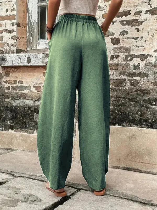 Barrel legs elastic pants trousers - leg