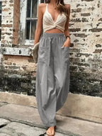 Barrel Legs Elastic Pants Trousers - Fashionfitz