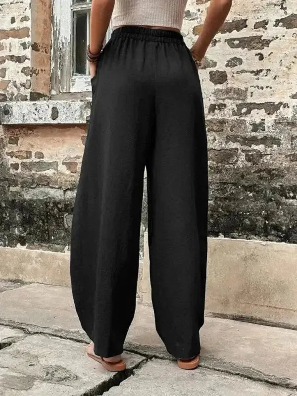 Barrel Legs Elastic Pants Trousers - Fashionfitz