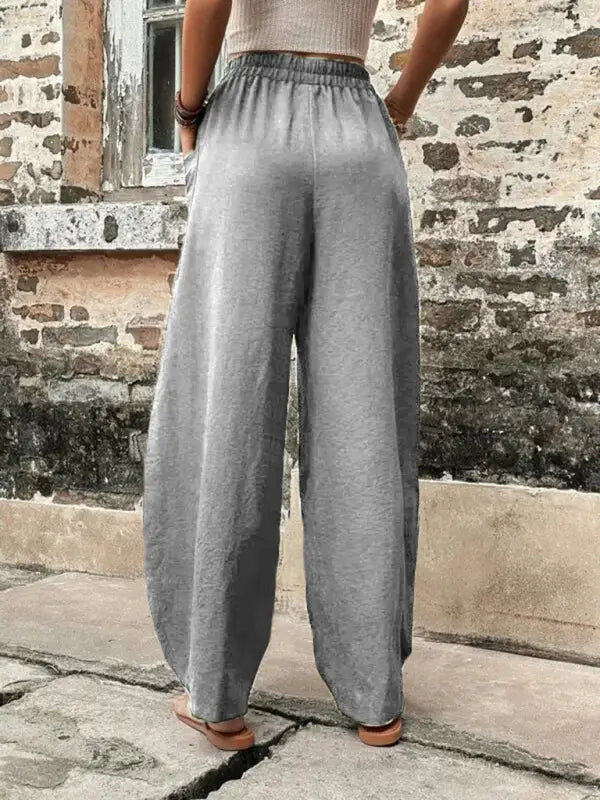 Barrel legs elastic pants trousers - leg