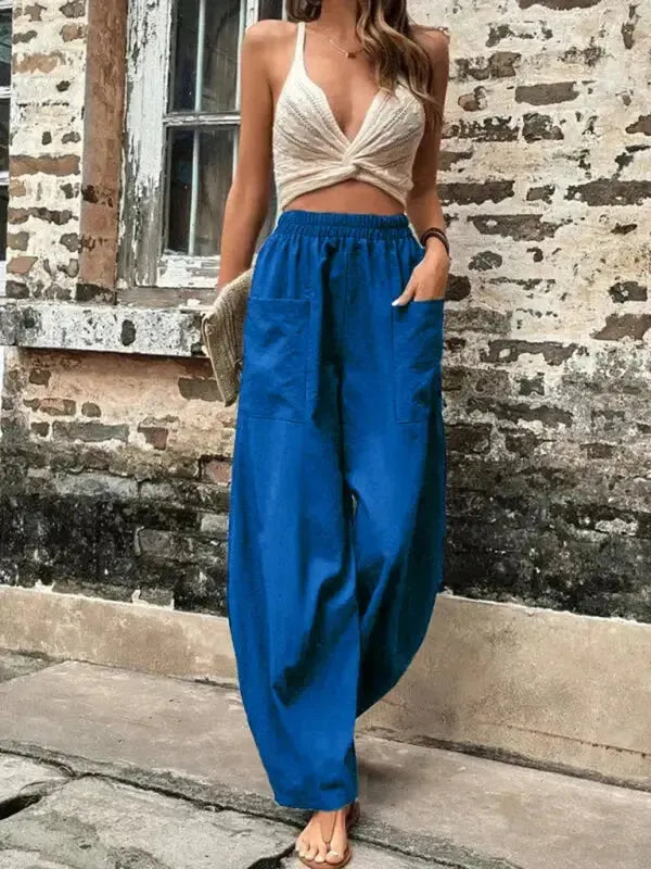 Barrel Legs Elastic Pants Trousers - Fashionfitz