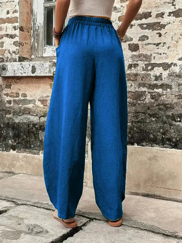 Barrel legs elastic pants trousers - leg