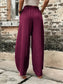 Barrel legs elastic pants trousers - leg