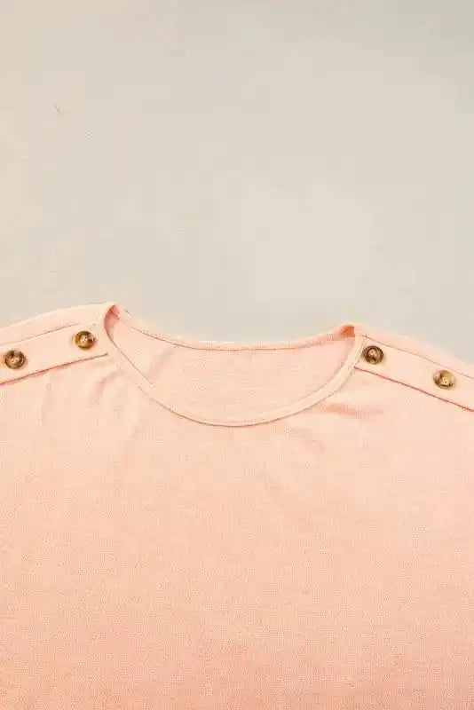 Apricot Pink Bat Sleeve Casual T-Shirt Women UK styled as a breezy feminine casual summer outfit — Fashionfitz