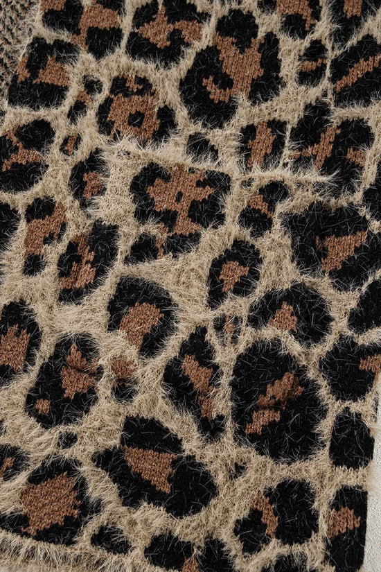 Brown Leopard Open Cardigan