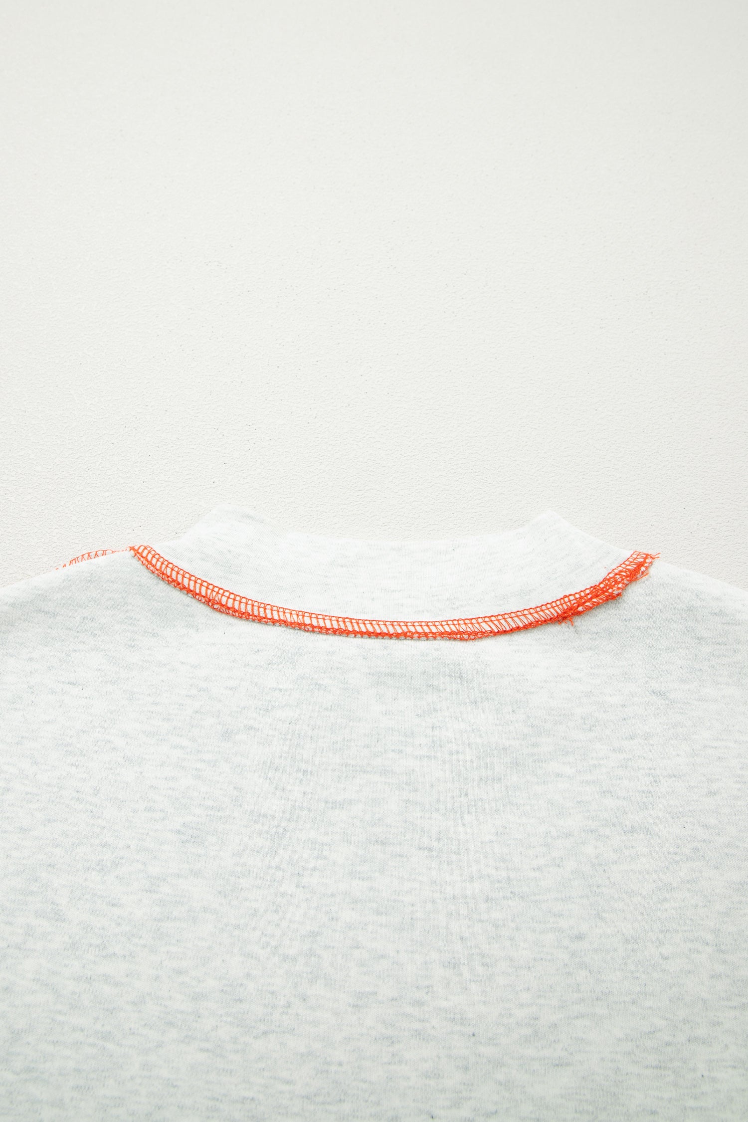 Reversible Contrast Stitch Drop Shoulder High Neck Short Sleeve Tee