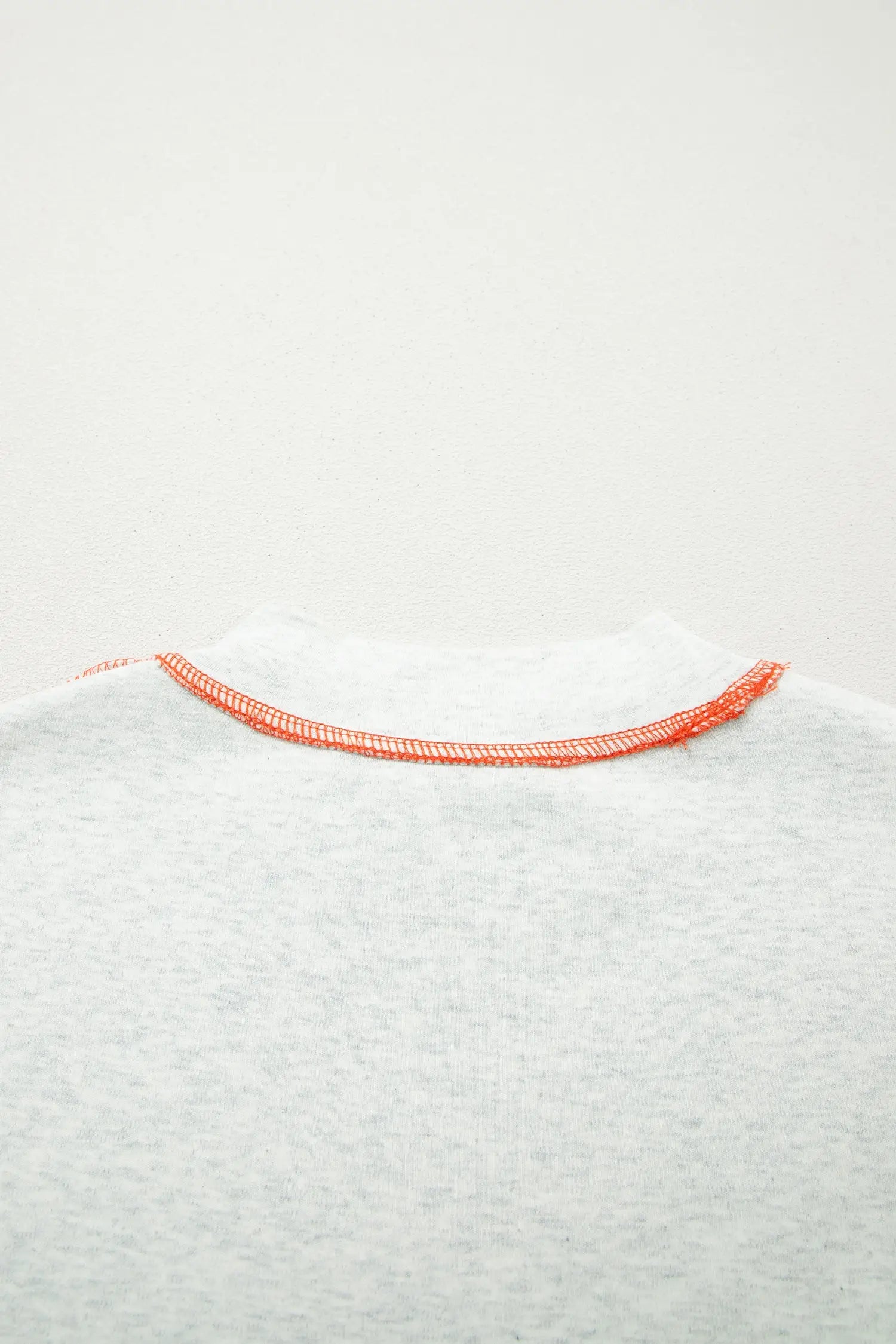 Reversible Contrast Stitch Drop Shoulder High Neck Short Sleeve Tee