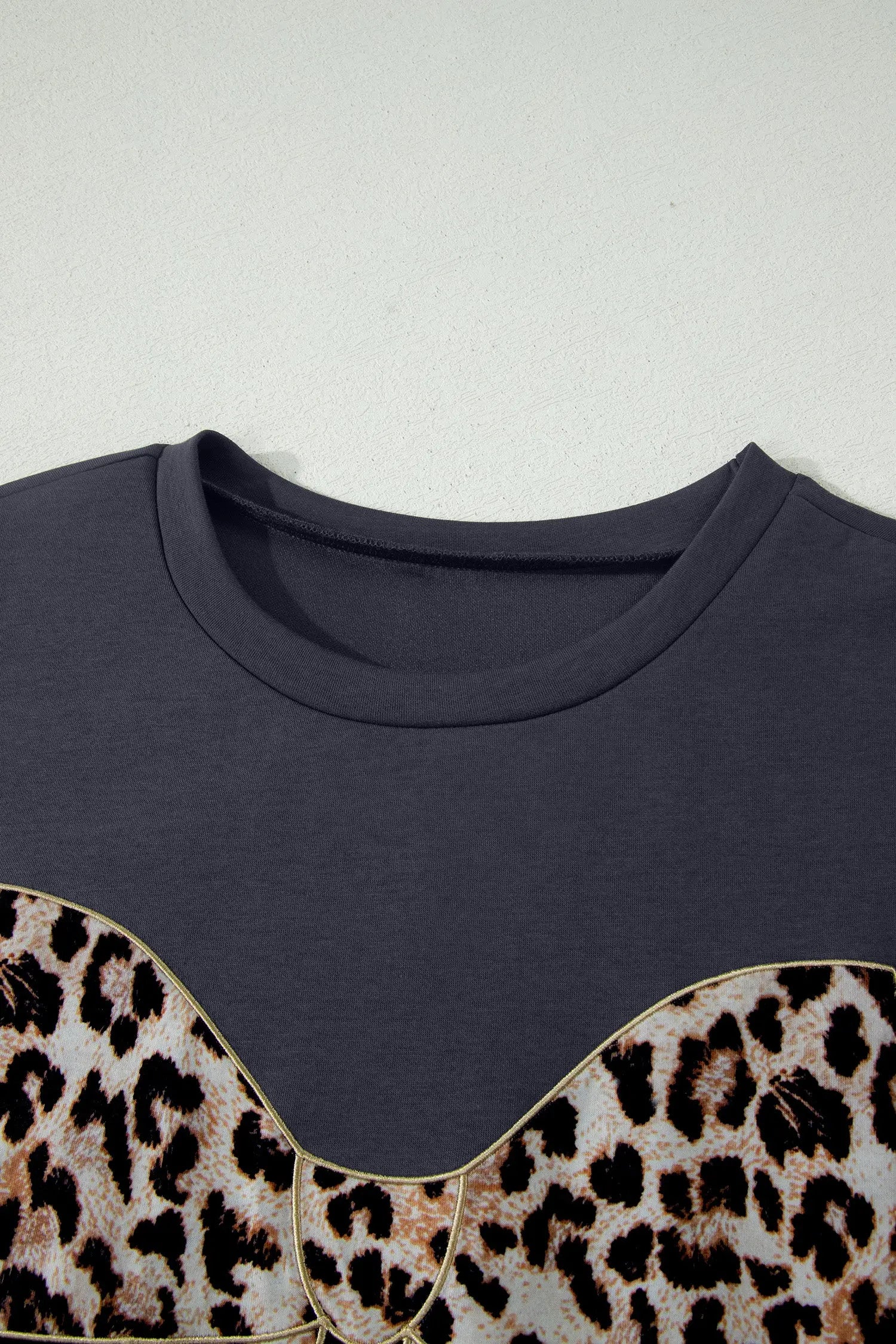 Leopard bow patch short sleeve t-shirt maxi dress thigh slit high waist dresses