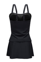 Black Square Neck Tankini Swimsuit