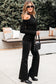 Black Cold Shoulder Choker Neck Sweater