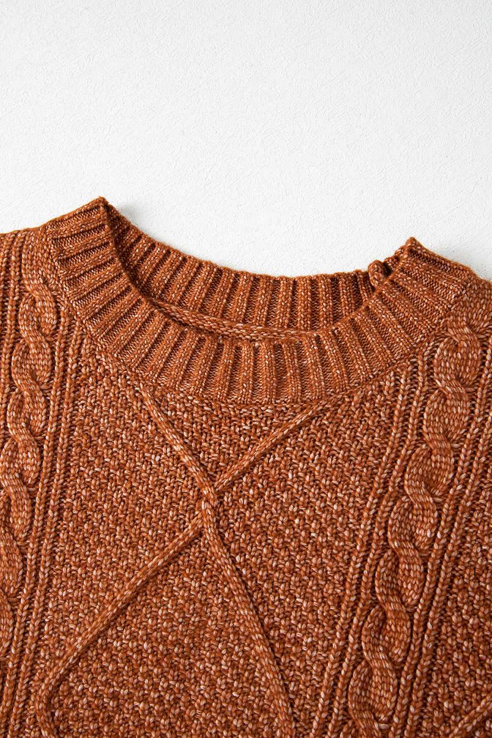 Cable Knit Jumper Dress - Drop Shoulder Loose Fit