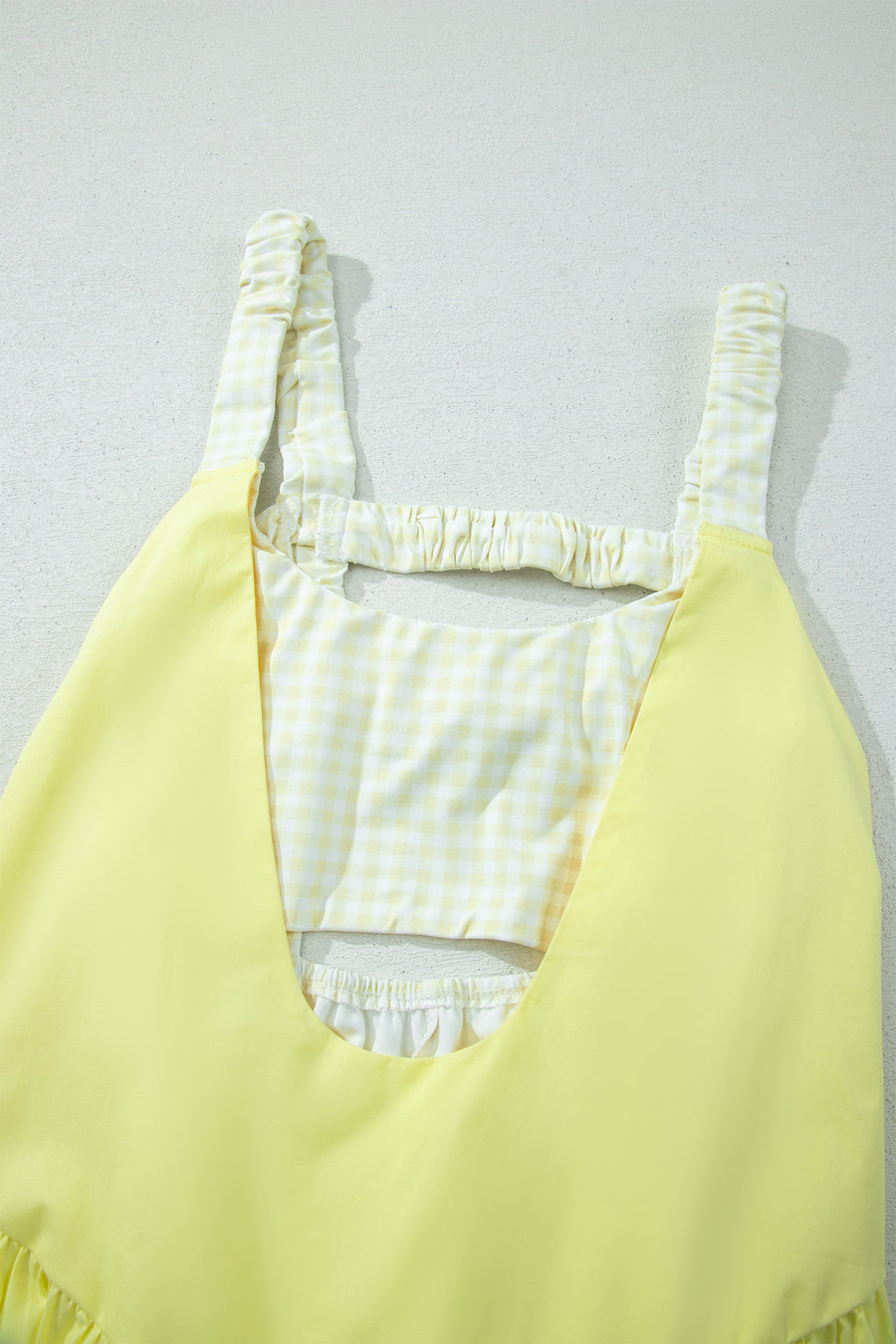 Gingham Patchwork Faux Two Piece Loose Mini Dress Women UK