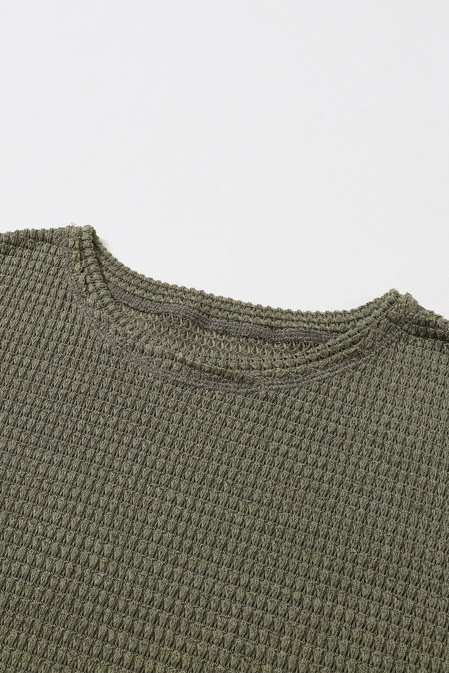 Moss Green Textured Knit Top | Plus Size Long Sleeve