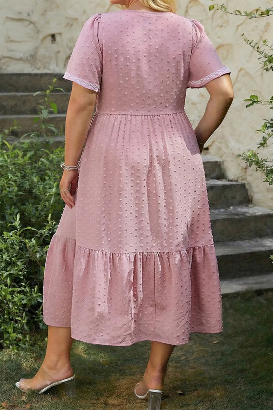 Curve swiss dot smocked midi dress dresses