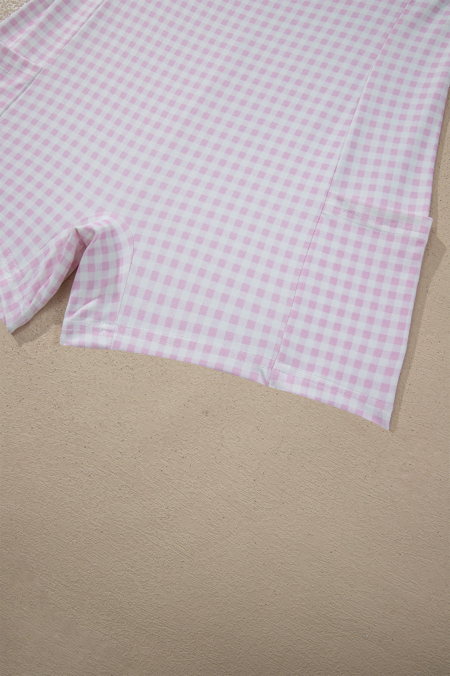 Gingham Patchwork Faux Two Piece Loose Mini Dress Women UK