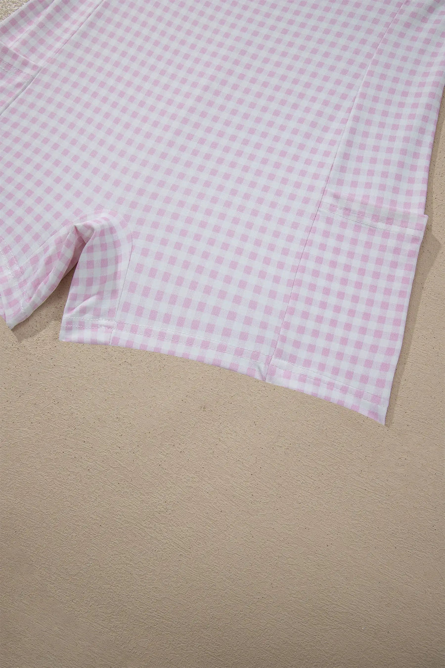 Gingham Patchwork Faux Two Piece Loose Mini Dress Women UK