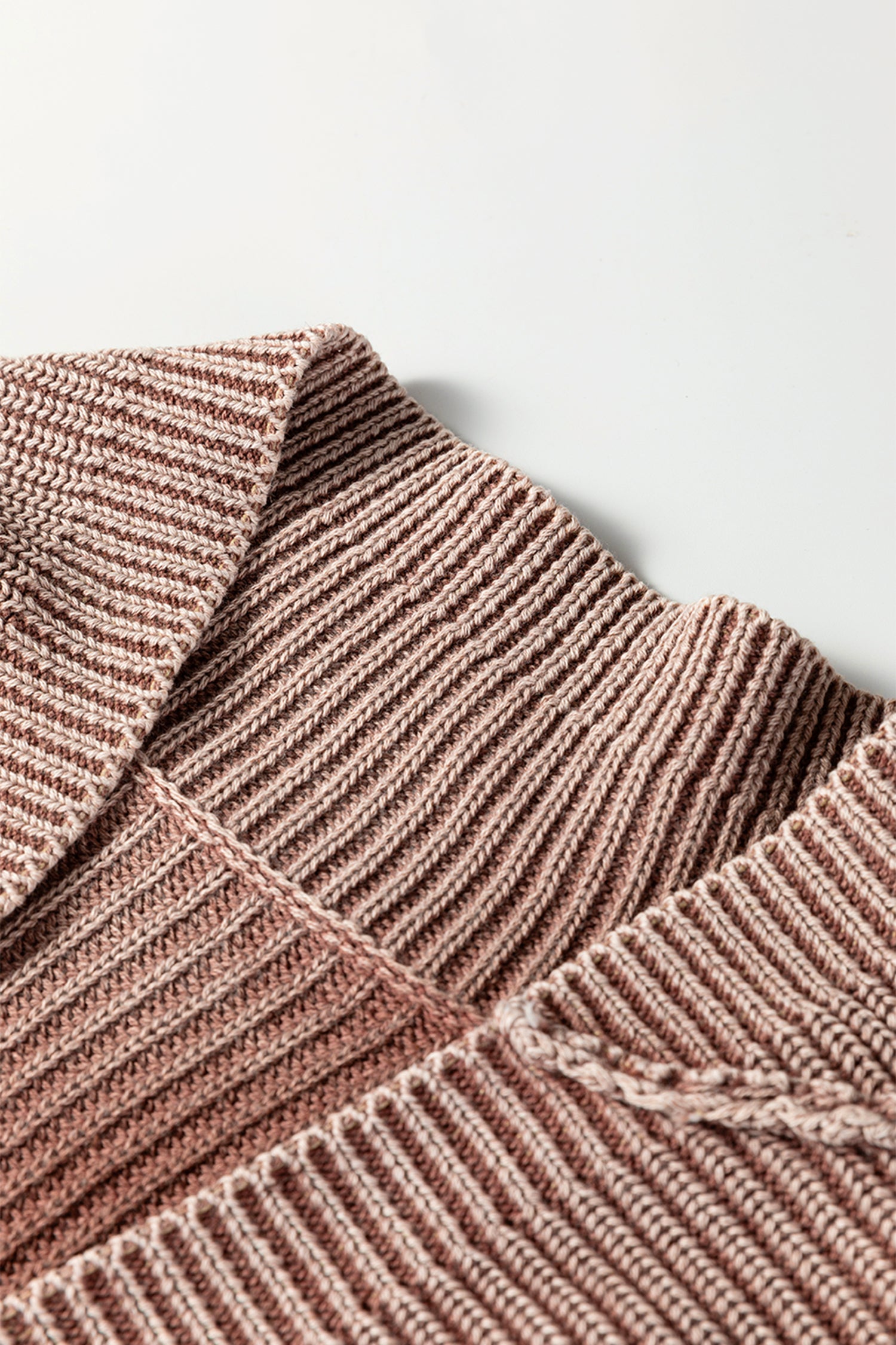 Stonewash Patchwork Knit Open Cardigan