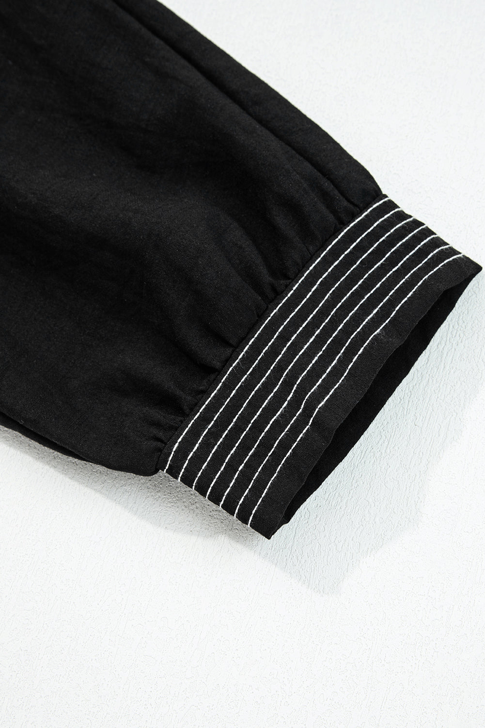 Stitch Detail Tiered V Neck Dress