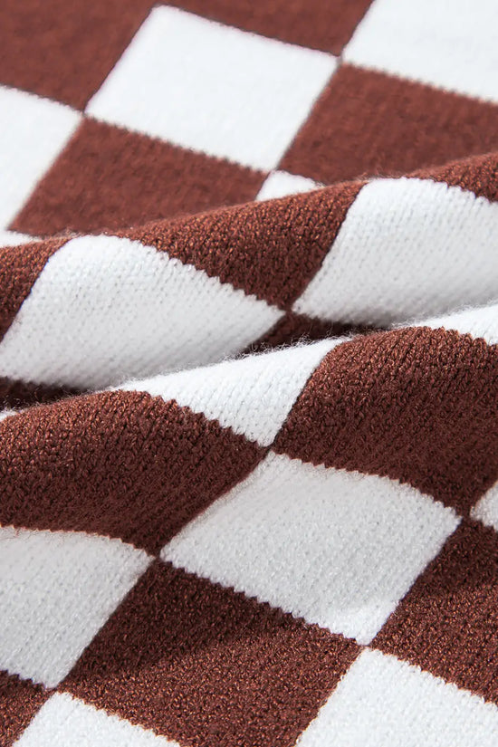 Smoky plaid soft knit jumper sweaters