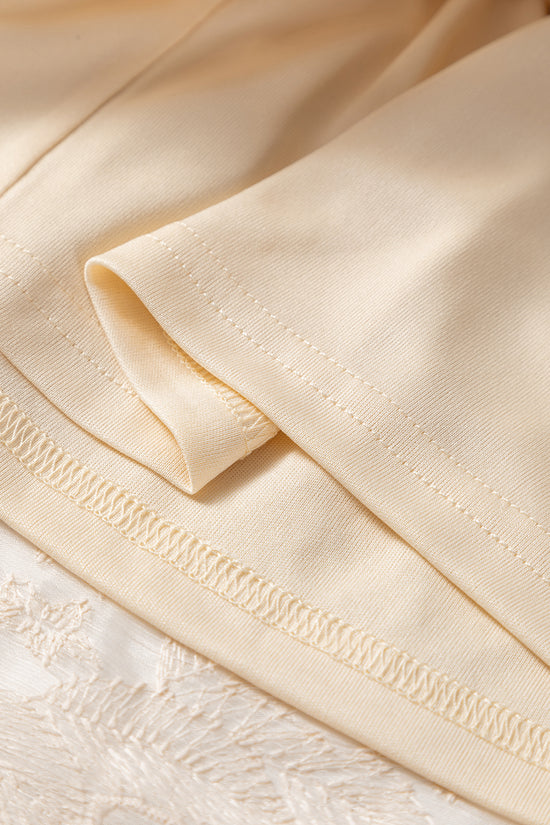 Embroidered Mesh Overlay Flowy Skirt