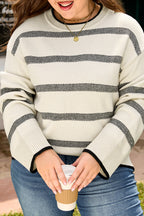 Apricot Striped Bell Sleeve Jumper