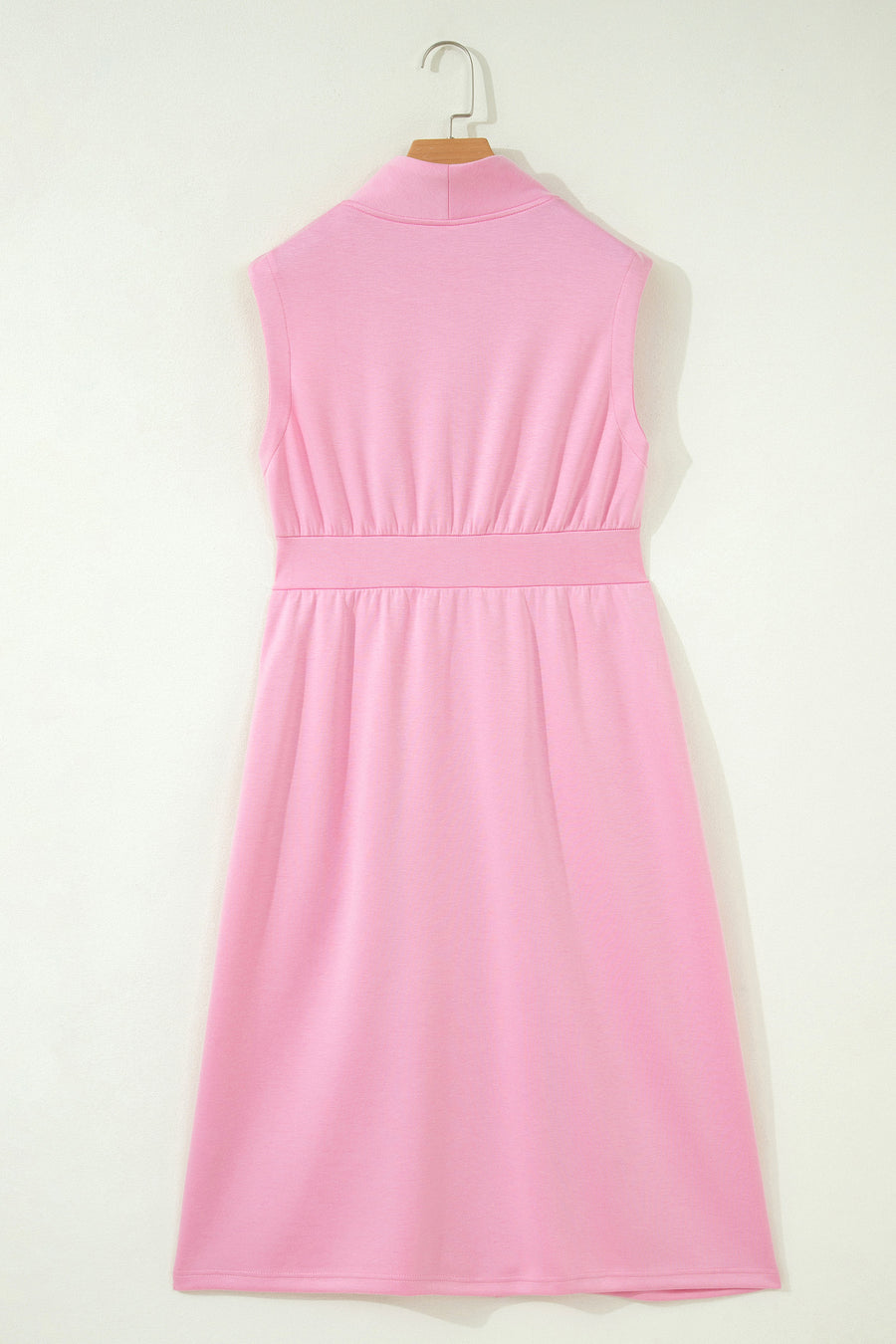 Sleeveless Double Zip High Waist Shift Midi Dress Women UK — second colourway | Fashionfitz UK