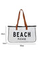 Beach please large canvas tote bag - bright white / one size / 100% polyester - shoes & bags/handbags