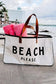 Beach please large canvas tote bag - bright white / one size / 100% polyester - shoes & bags/handbags