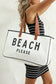 Beach please large canvas tote bag - bright white / one size / 100% polyester - shoes & bags/handbags