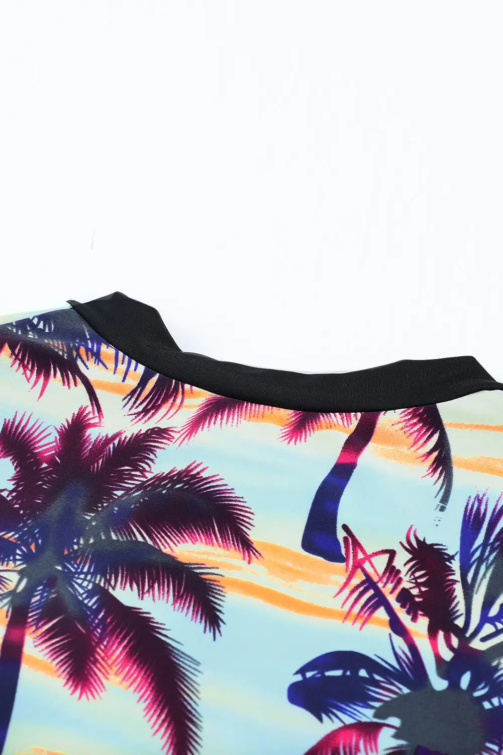 Beach sunset zip front half sleeve one piece swimsuit - swimsuits