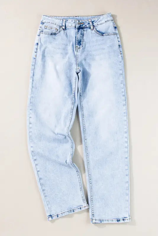 Beau blue acid wash straight jeans