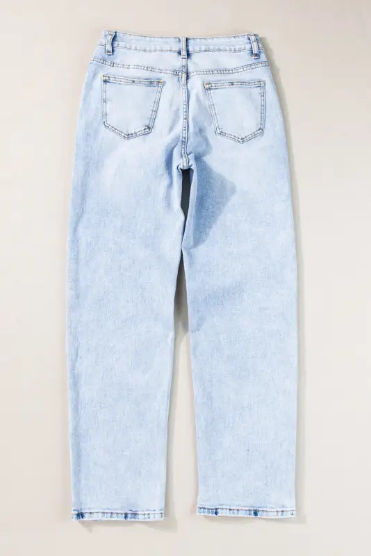 Beau blue acid wash straight jeans