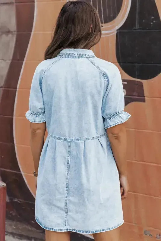 Beau Blue Denim Dress - Fashionfitz