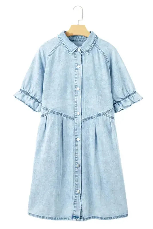 Beau Blue Denim Dress - Fashionfitz