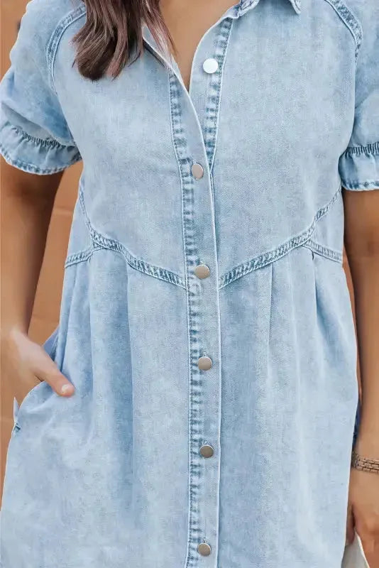 Beau Blue Denim Dress - Fashionfitz