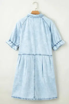Beau Blue Denim Dress - Fashionfitz