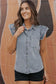 Beau blue frayed ruffle sleeve denim shirt - tops/blouses & shirts