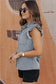 Beau blue frayed ruffle sleeve denim shirt - tops/blouses & shirts