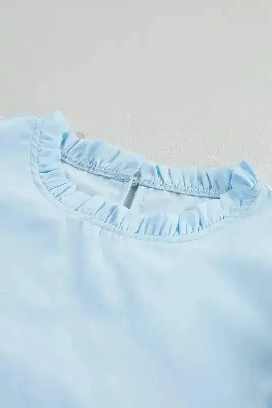 Beau Blue Layered Ricrac Blouse - Fashionfitz