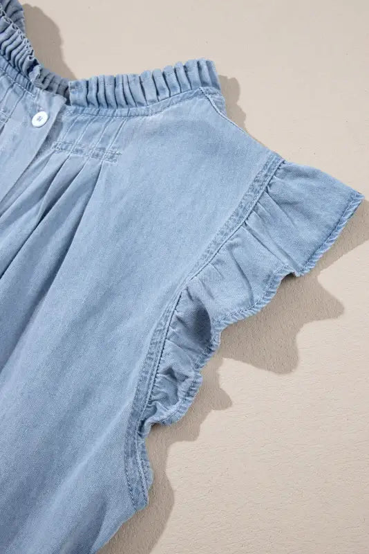 Beau blue retro chambray top - tops/tank tops