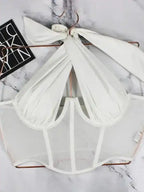 Beautiful chest mesh strap sexy hot girl hanging neck tube top sexy lingerie - Fashionfitz