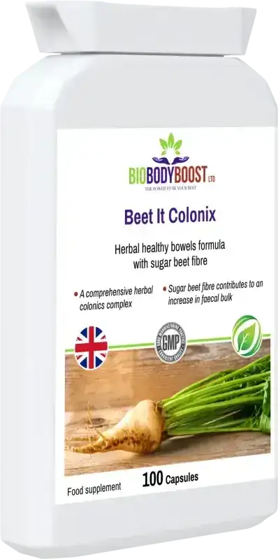 Beet It Colonix front-angle view highlighting beetroot and herbal formula for digestive regularity and colon health