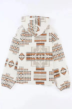 Beige Aztec Half-Zip Hoodie - Fashionfitz