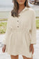 Beige button shirt dress - mini dresses