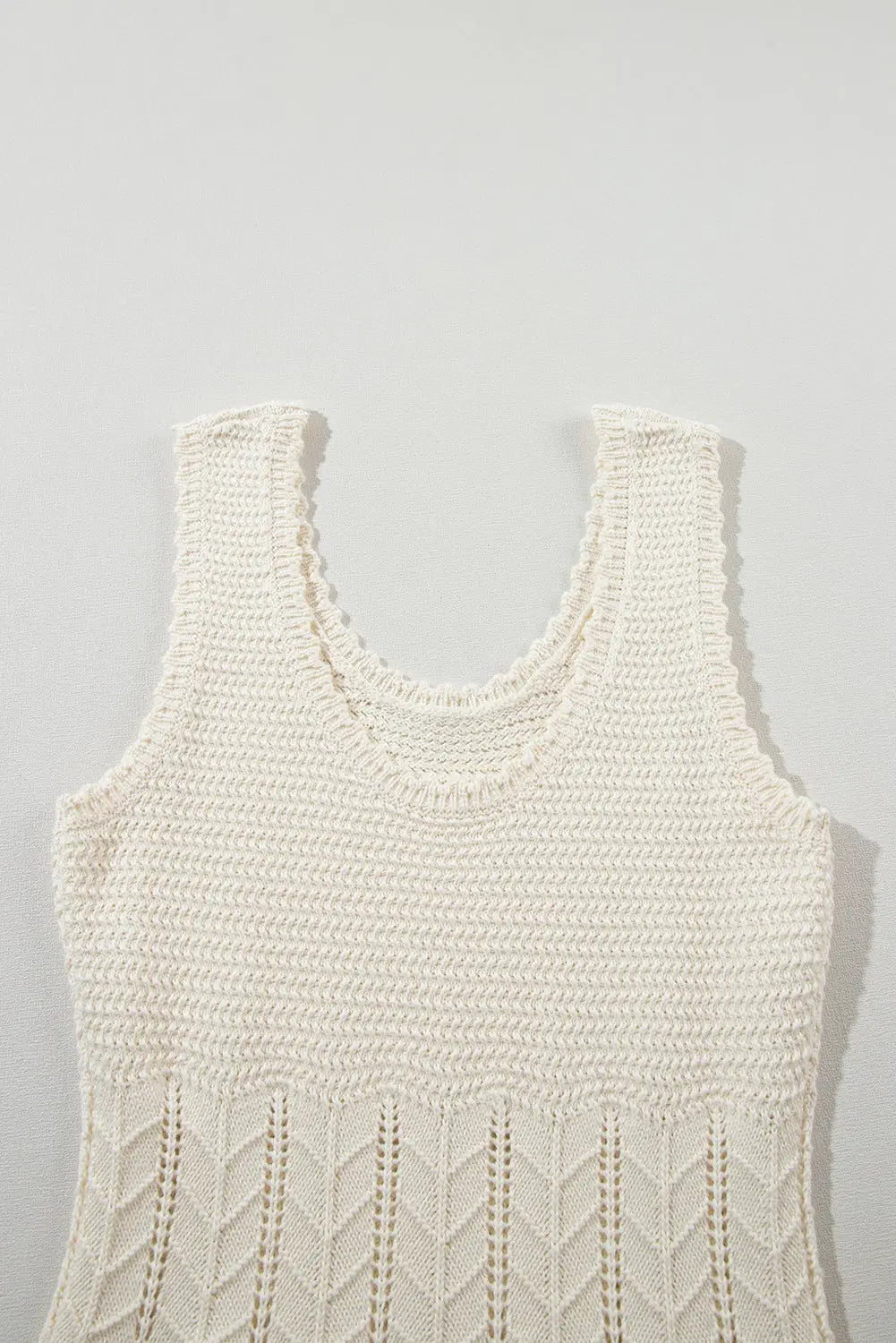 Beige crochet summer knit dress - dresses/sweater dresses