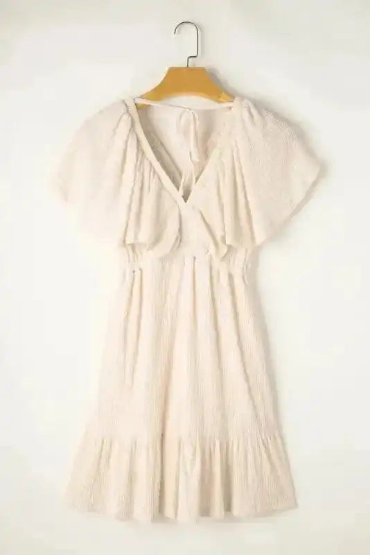 Beige Cutout Back Mini Dress - Fashionfitz