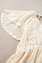 Beige Cutout Back Mini Dress - Fashionfitz