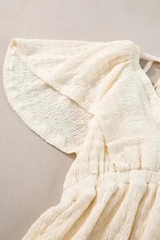 Beige Cutout Back Mini Dress - Fashionfitz