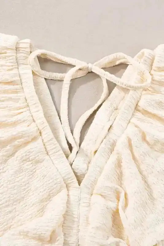 Beige Cutout Back Mini Dress - Fashionfitz