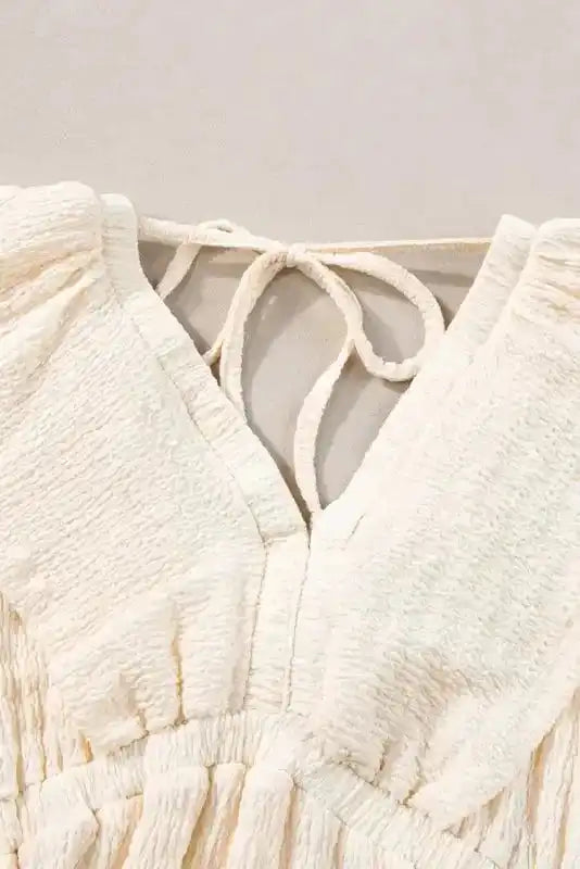 Beige Cutout Back Mini Dress - Fashionfitz